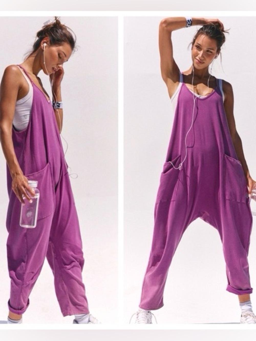 Free People FP Movement Hot Shot Onesie NWOT Size M - Deep Mulberry